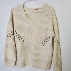 Esqualo Sweater V-neck Studs